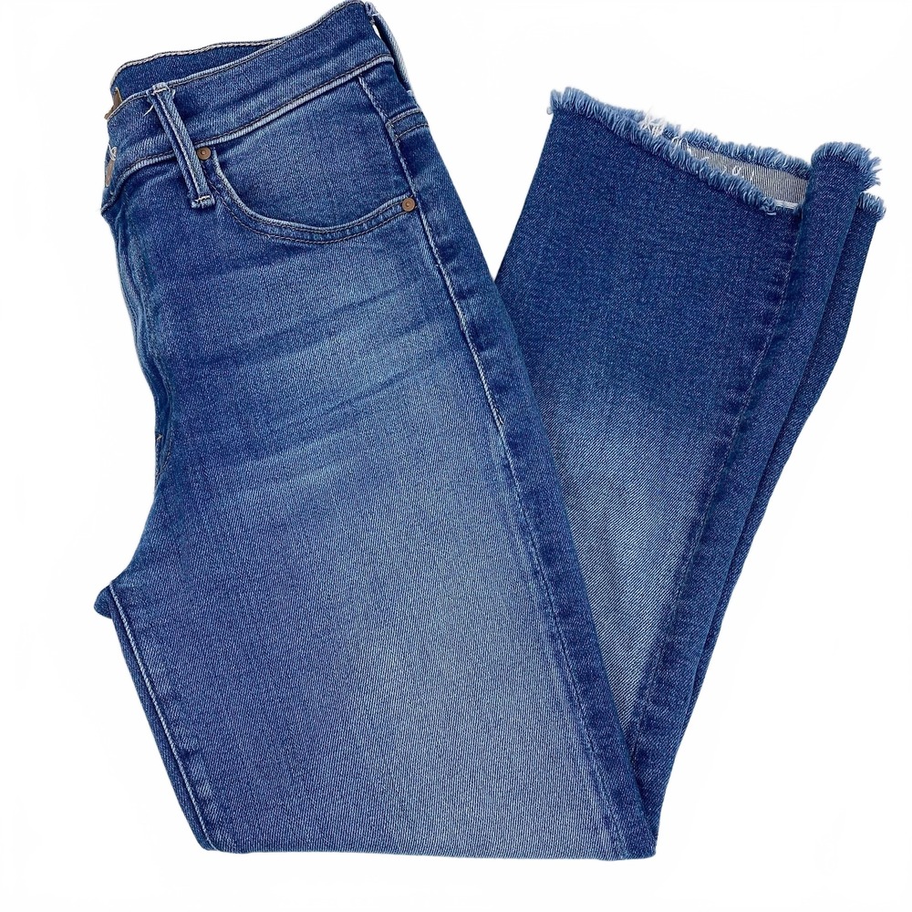 MOTHER Medium Wash Insider Crop Step Fray Jeans | Women’s 26 Regular